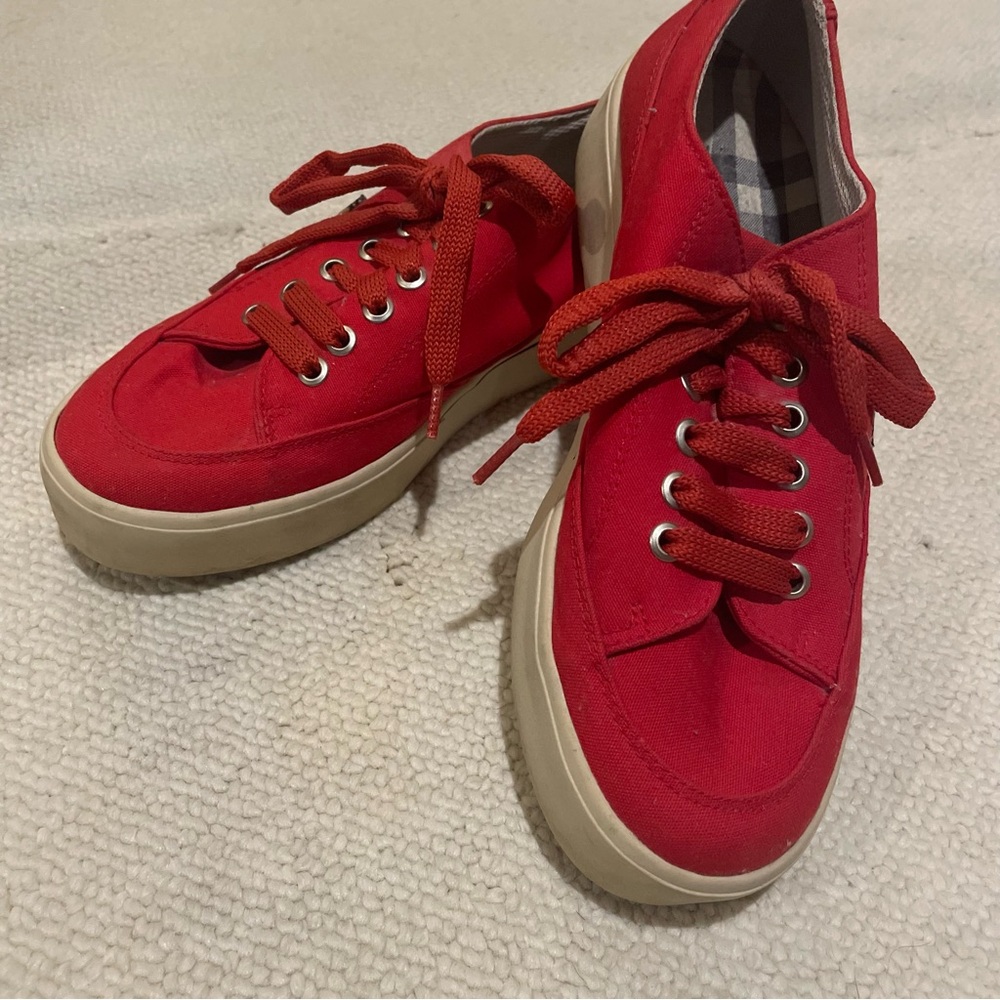 Burberry Red Canvas Womens Sneakers S/7